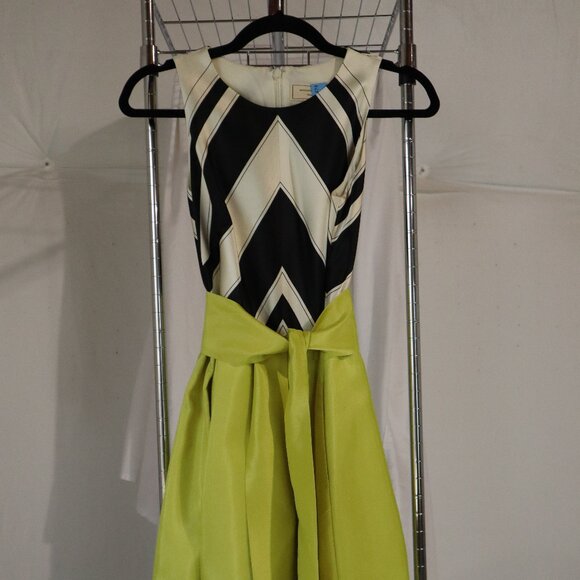 Anthropologie Moulinette Soeurs Miel Chevron Dress Sz 0 - Picture 1 of 7